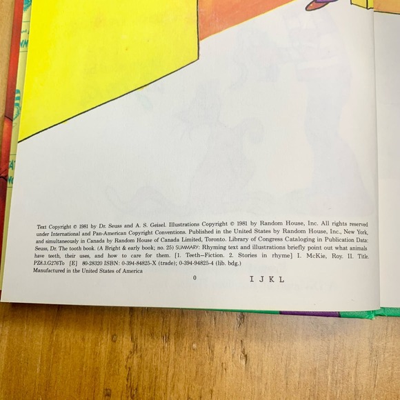 Vintage Dr. Seuss THE TOOTH BOOK Theo LeSieg 1981 Hardcover Book - Picture 11 of 16